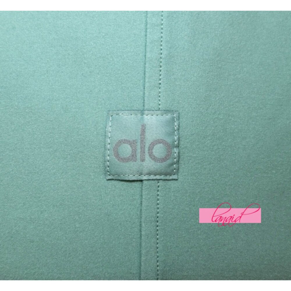 Alo Alosoft Head Start Dress Botanical Green Brushed Bodycon Scoop Neck Mini M S - Picture 10 of 12